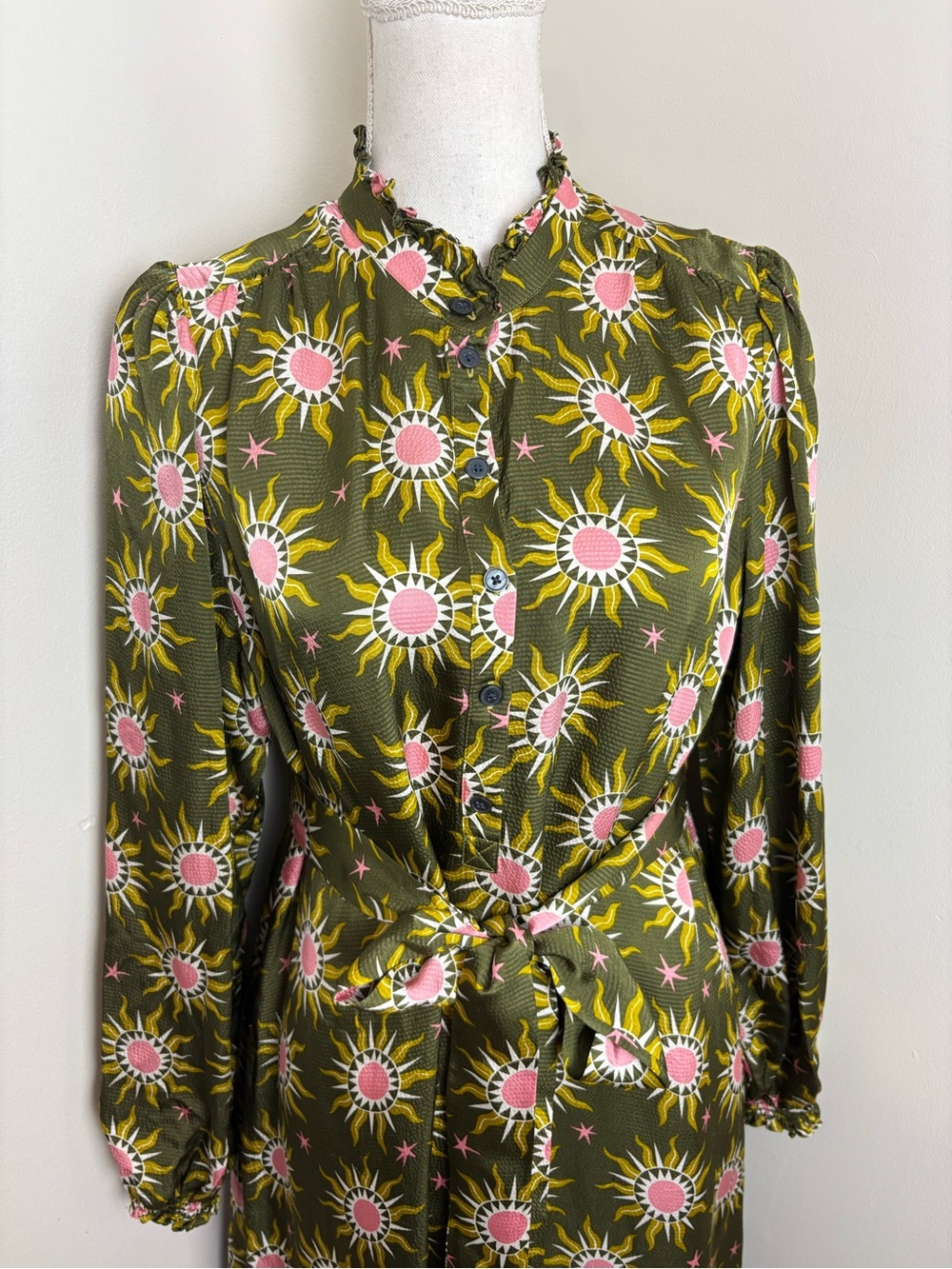 Boden Jasmine Satin Midi Shirt Dress Size 14R - Picture 8 of 11